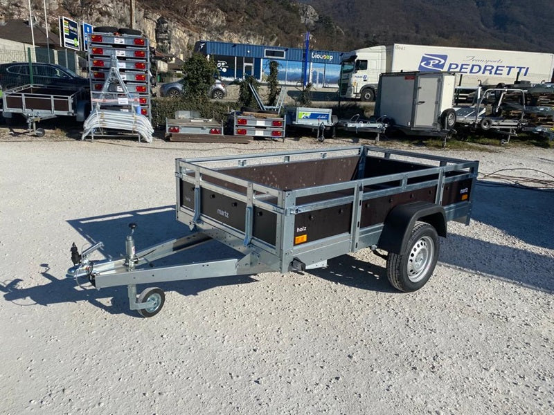 Martz Holz Anhänger 230 x 126 cm 500/750 KG PTAC + Leitergestell und Blattfedern