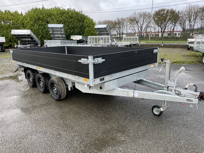 Anhänger Dreiseitenkipper Saris K3 406 x 204 ptac 3500kg Dreiachser gebremst Blattfeder