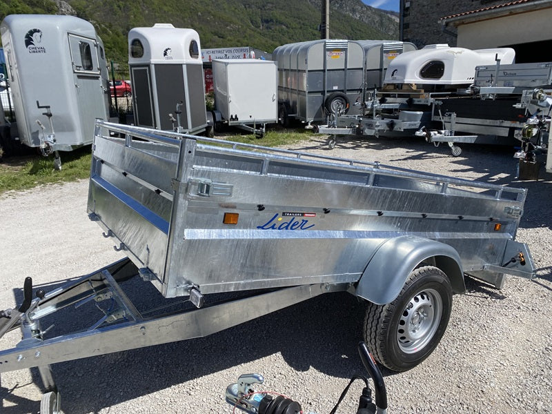 Robust Lider 34392 geräumiger, gebremster Anhänger (253 x 134 cm, 1300 kg)