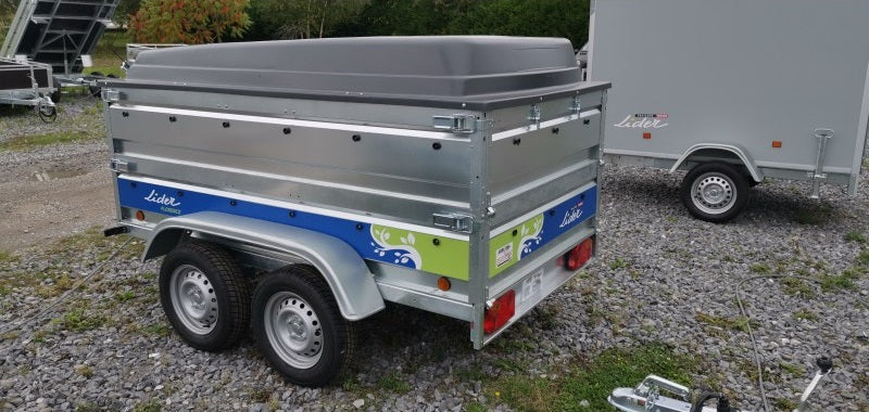 Anhänger Florence 233x132x39 + Motorhaube abs + Doppelte Seitenwände