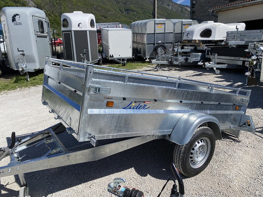 Robust Lider 34392 geräumiger, gebremster Anhänger (253 x 134 cm, 1300 kg)