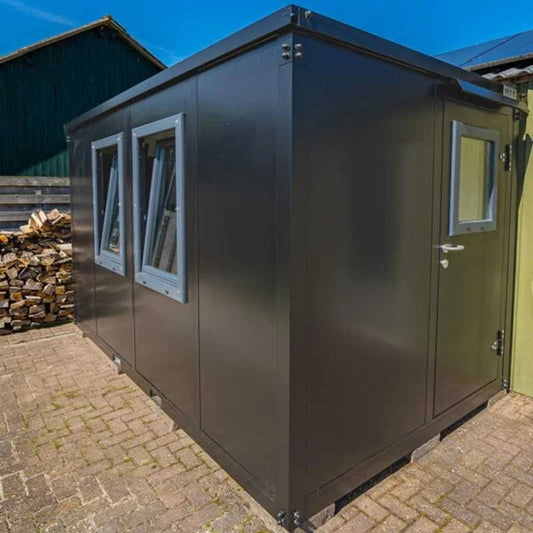 Bürocontainer schwarz 4 x 2 Meter